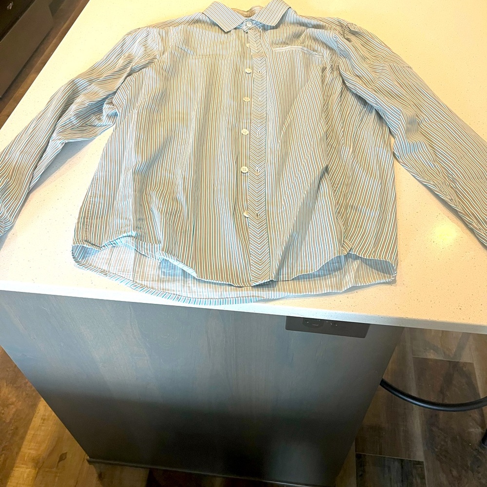 Original Penguin Blue and White Striped Casual Shirt